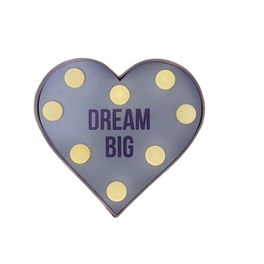 Dream Big Heart w Lights Decor